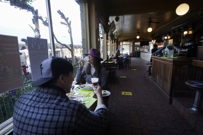 People Dine at a San Francisco Restaurant