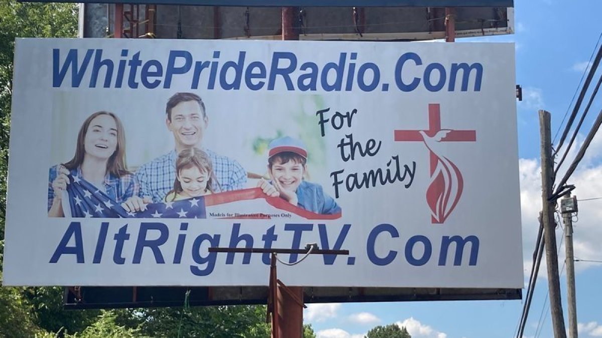 White Pride Radio sign