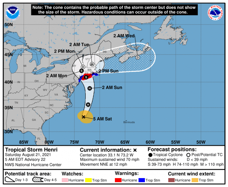 Storm Henri map
