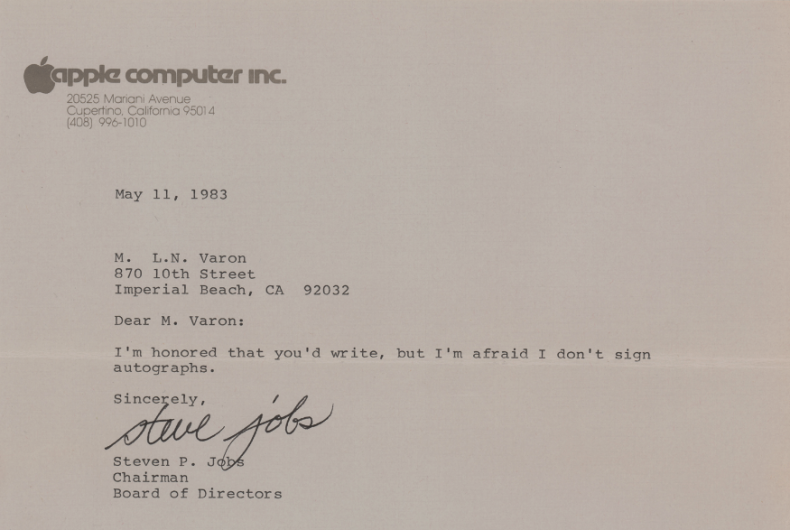 Steve Jobs letter