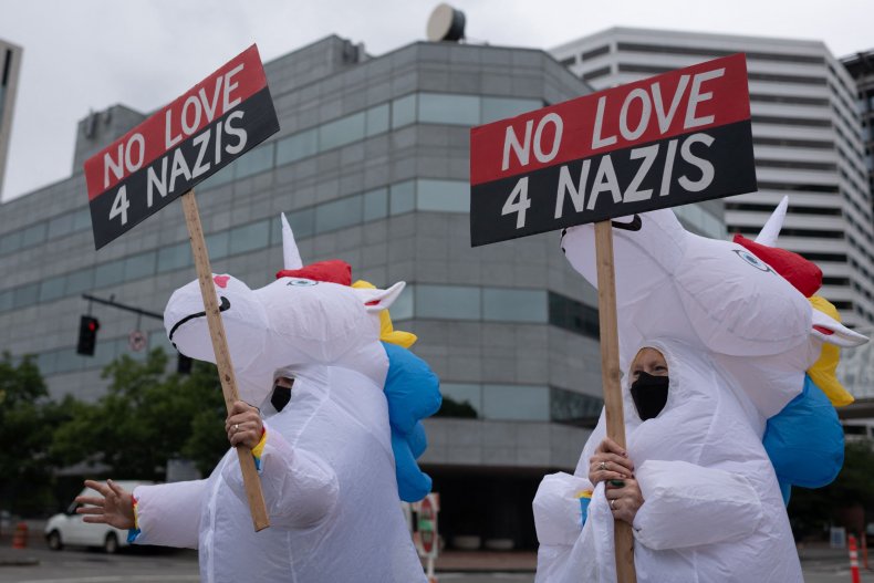Antifa activists in Portland.