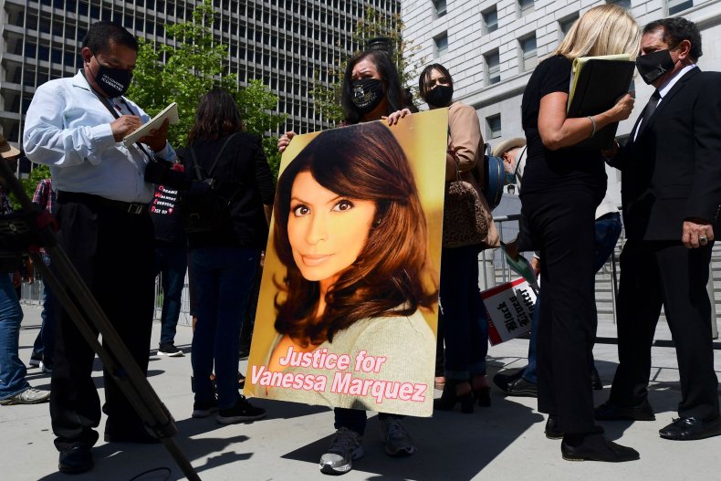 Friends of Vanessa Marquez protest