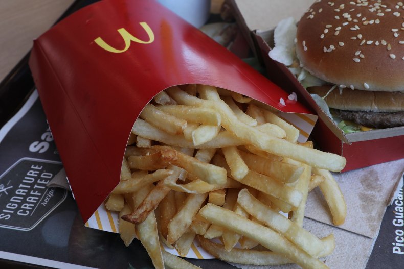 Big Mac and french fries on tray