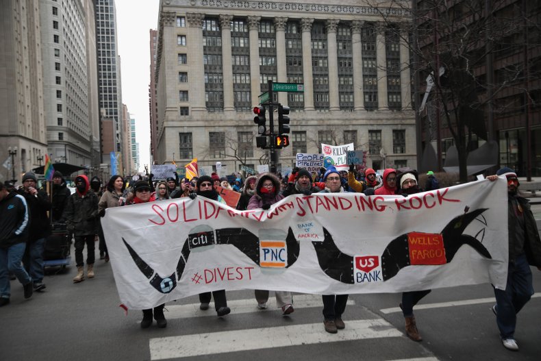 Activists In Chicago Protest Against Dakota Pipeline