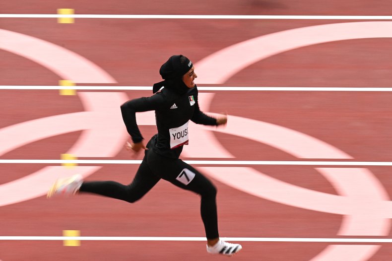 Afghanistan's Kimia Yousofi at the Tokyo 2020.