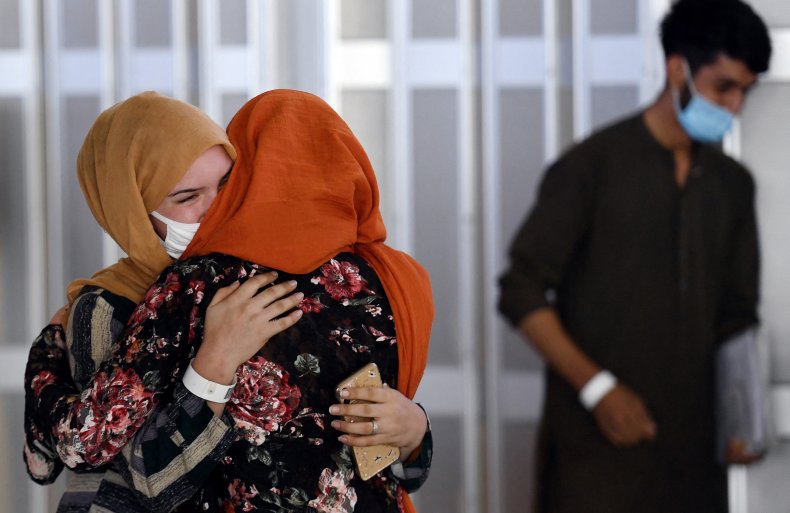 Afghan women reunited at airport