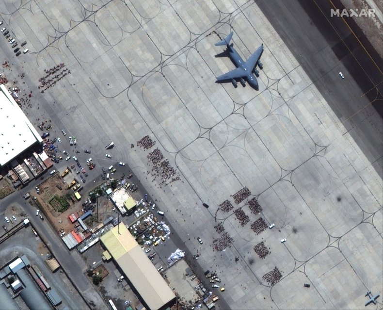 Satellite image of Kabul Airport, Afghanistan. 