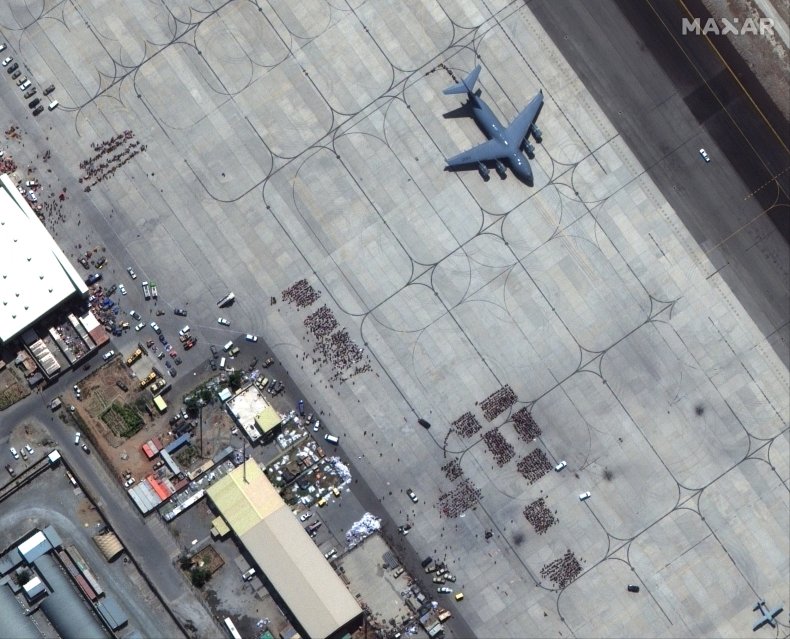 Satellite image of Kabul Airport, Afghanistan.