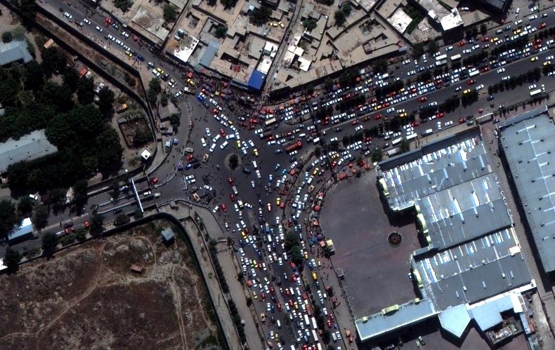Satellite image of Kabul Airport, Afghanistan.