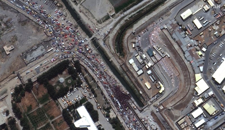 Satellite image of Kabul Airport, Afghanistan.