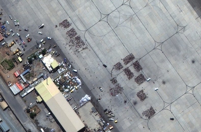 Satellite image of Kabul Airport, Afghanistan. 