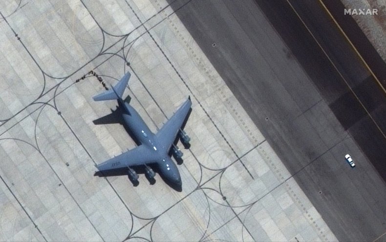 Satellite image of Kabul Airport, Afghanistan.