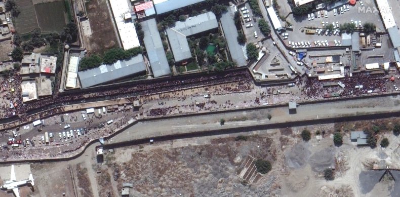 Satellite image of Kabul Airport, Afghanistan.