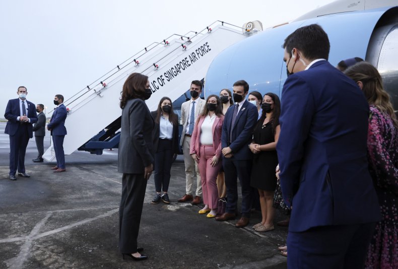 Kamala Harris departs Singapore