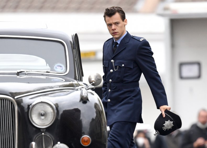 Harry Styles on set of My Policeman