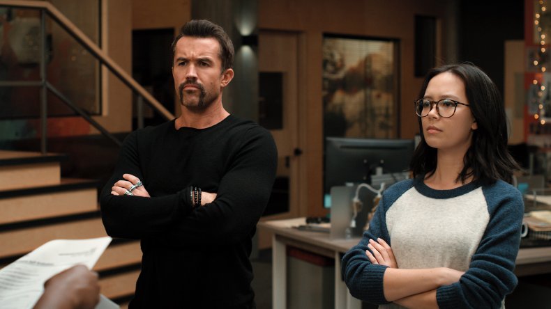 Rob McElhenney, Charlotte Nicdao in Mythic Quest