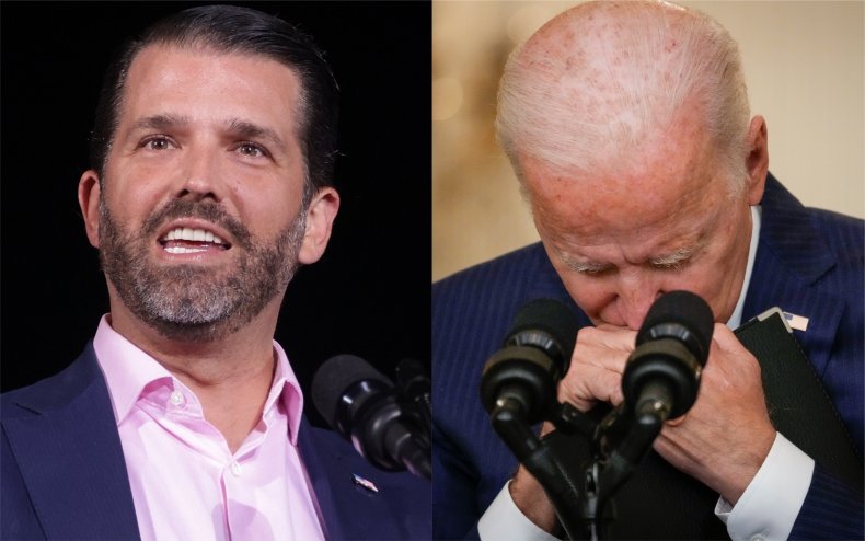 Donald Trump Jr and Joe Biden.
