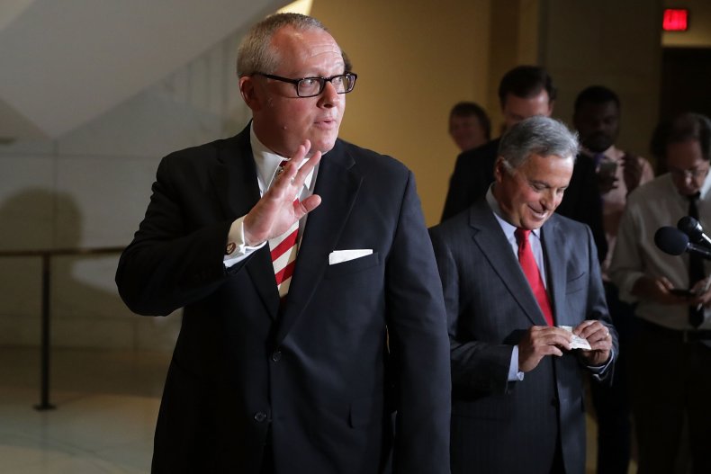 Michael Caputo Waves to Reporters in 2017