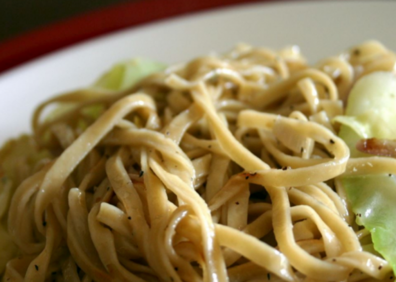 Fried cabbage and egg noodles