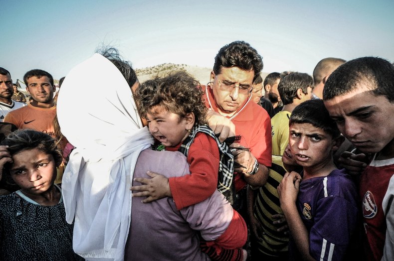 Displaced Yazidis fleeing ISIS