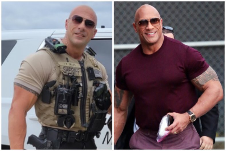 Dwayne "The Rock" Johnson and lookalike cop