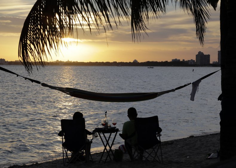 Couple Watches Sunset in Florida