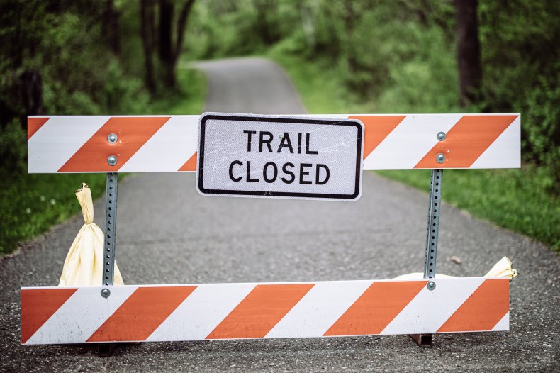Trail closed sign