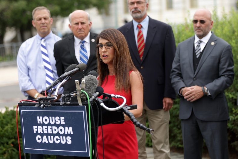 Boebert Attends a Freedom Caucus Press Conference
