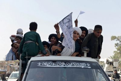 Youth in Cars at Taliban Parade Youth in Cars at Taliban Parade