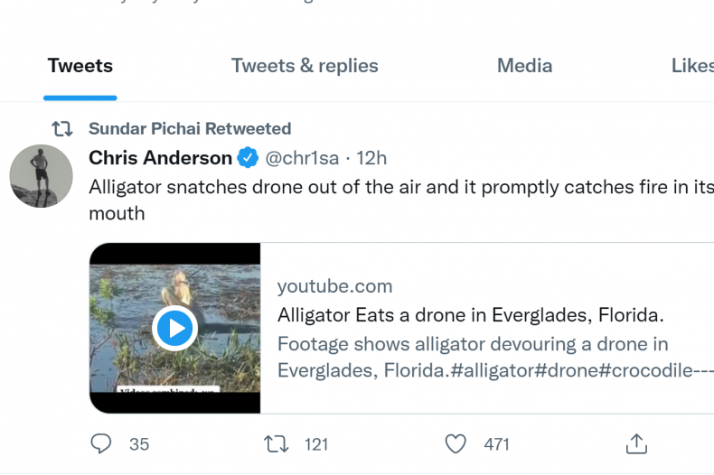 Sundar Pichai retweet