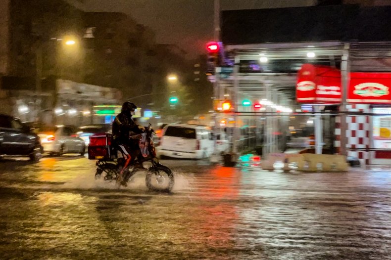 Delivery driver during Storm Ida