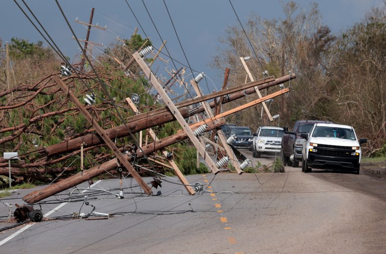 Hurricane Ida downed power lines