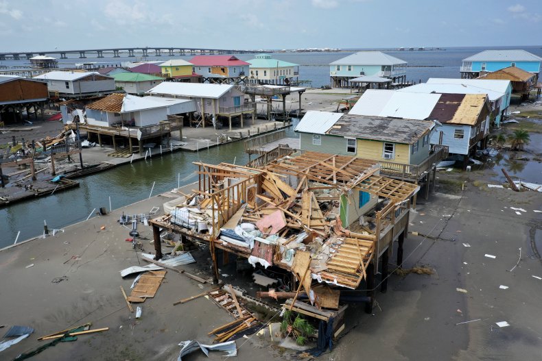 Homes destroyed in Louisiana after Hurricane Ida.