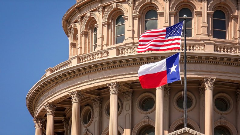 Flags at Texas Capital Building