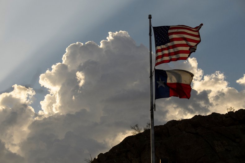 The United States flag and Texas state
