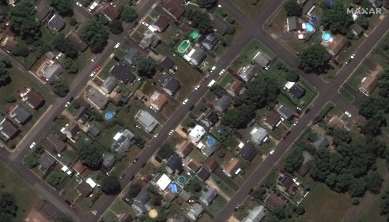 Aerial shot of flooding in New Jersey.