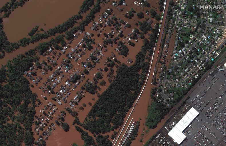 Aerial shot of flooding in New Jersey.
