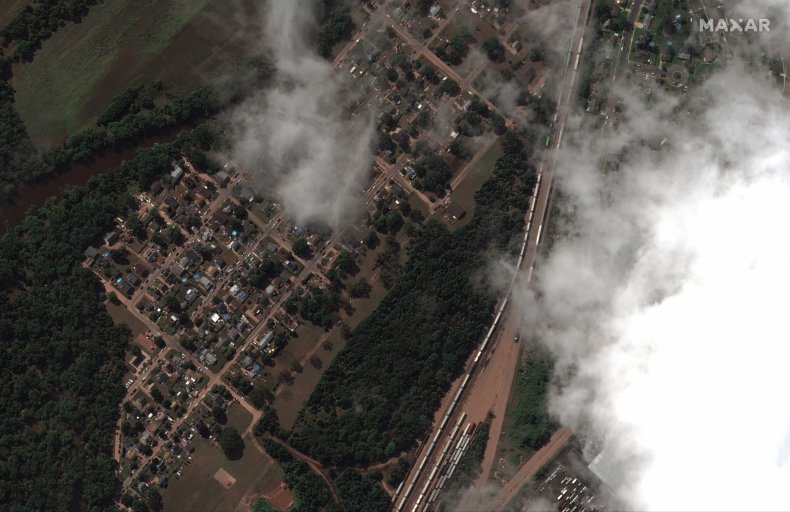 Aerial shot of flooding in New Jersey.