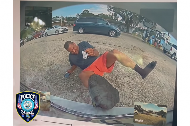 Arthur Bates Jr. lies hit by car