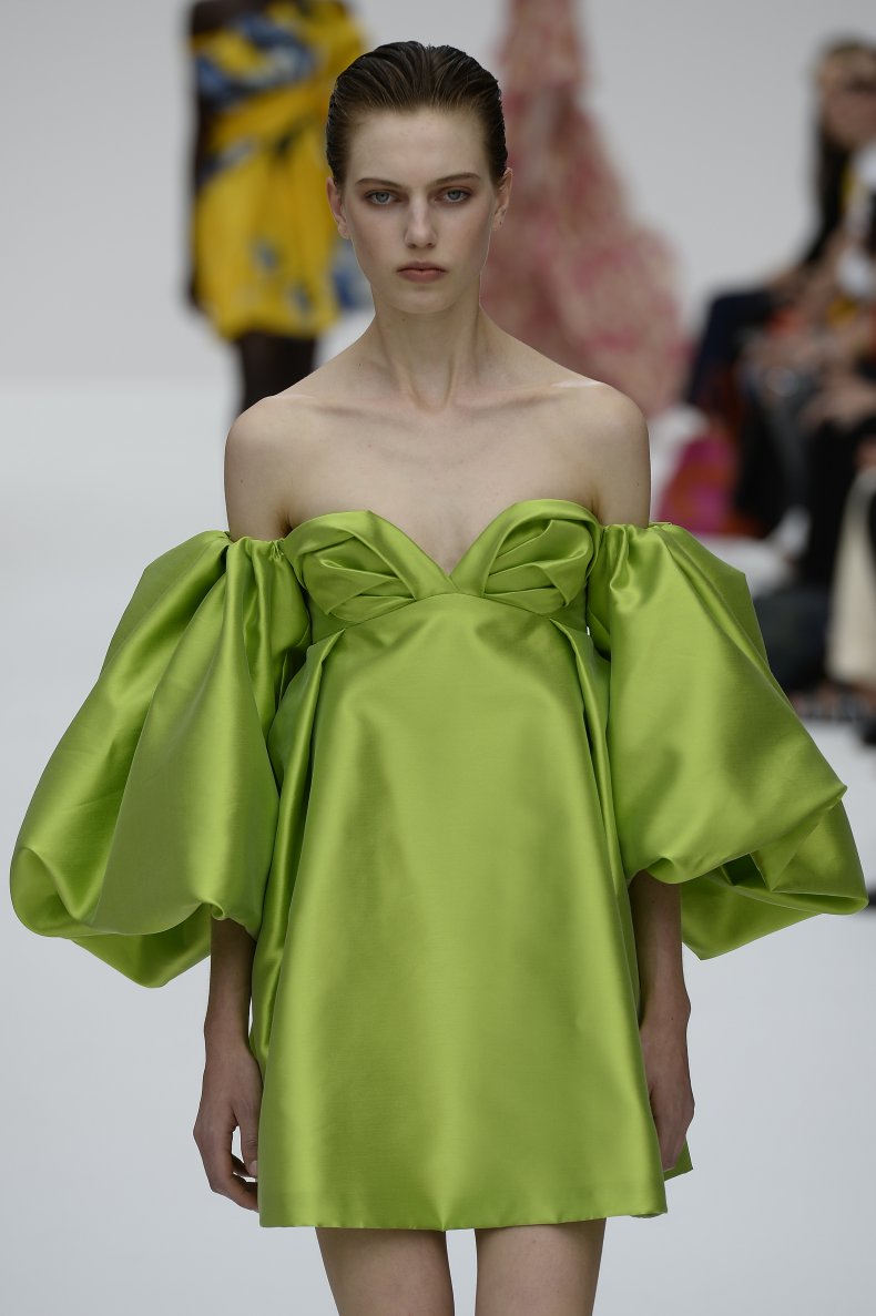 Model walks down runway