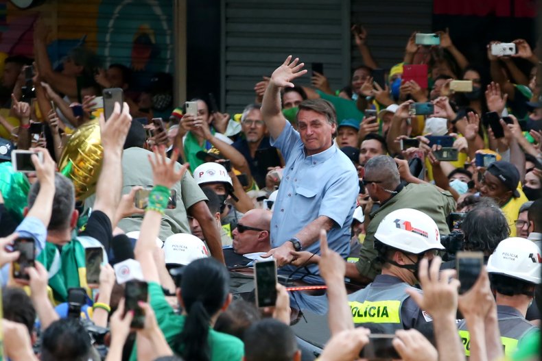 Bolsanaro at rally in Sao Paulo