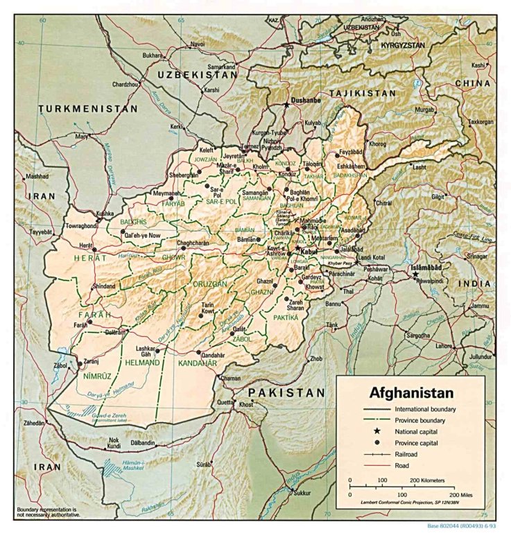 Afghanistan, world, map