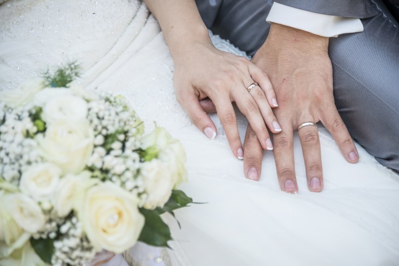 A Married Couple with Flowers