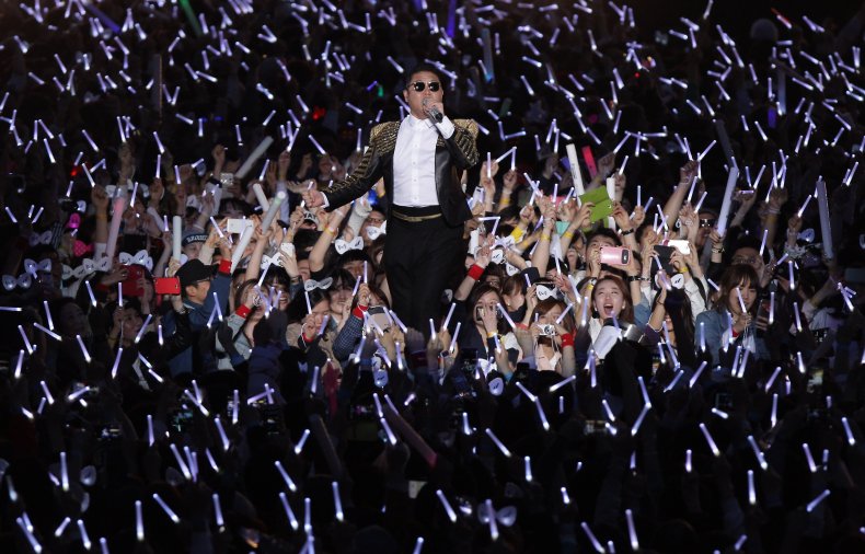 Psy performs at Seoul Olympic Stadium