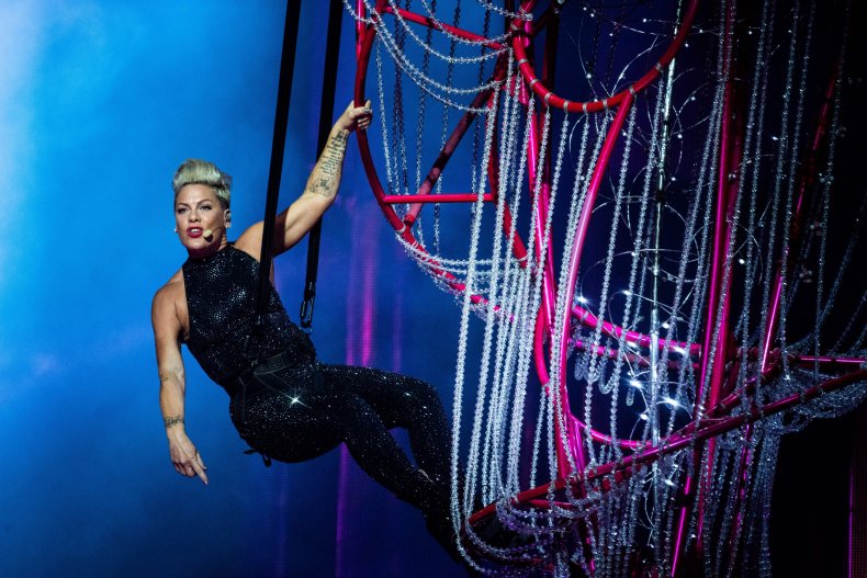 Pink performs at Paris La Defense Arena