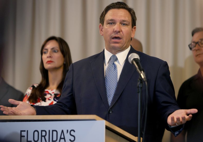 Florida Gov. Ron DeSantis speaks during an 
