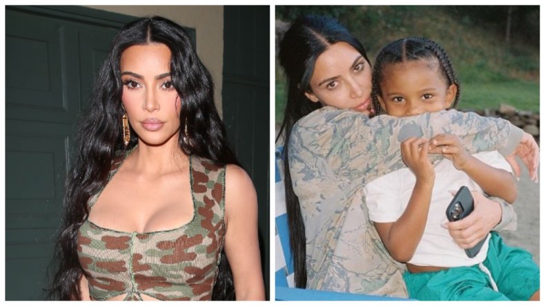 Kim Kardashian and her son Saint