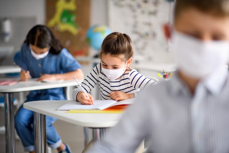 students wearing masks