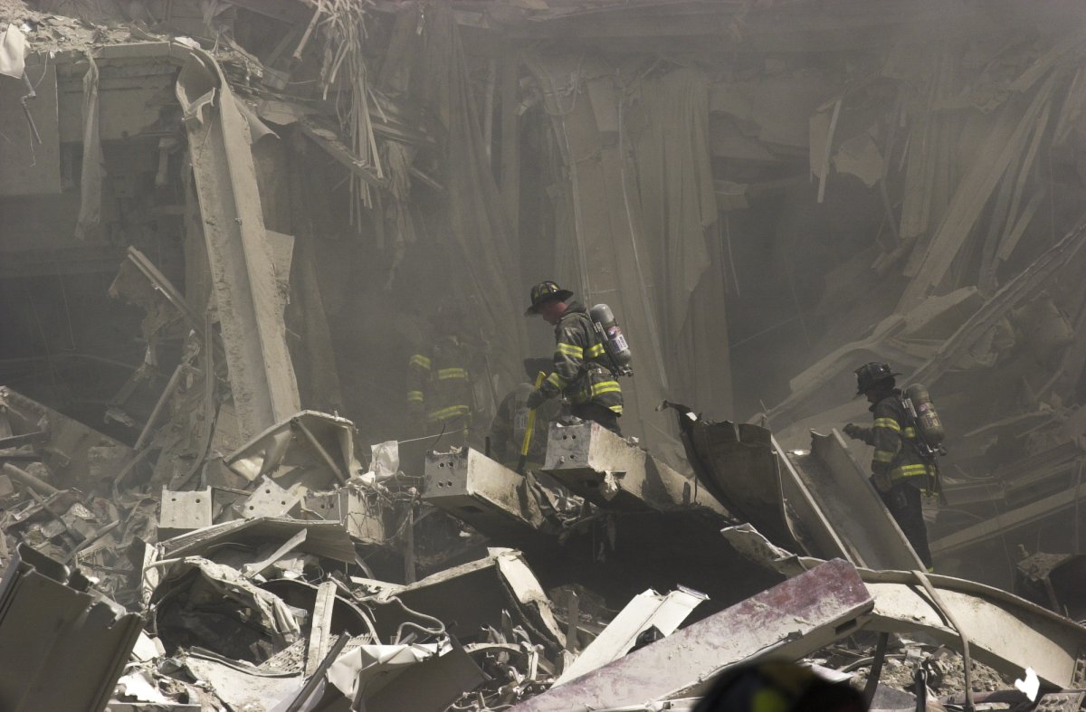Firefighters search for survivors on 9/11 