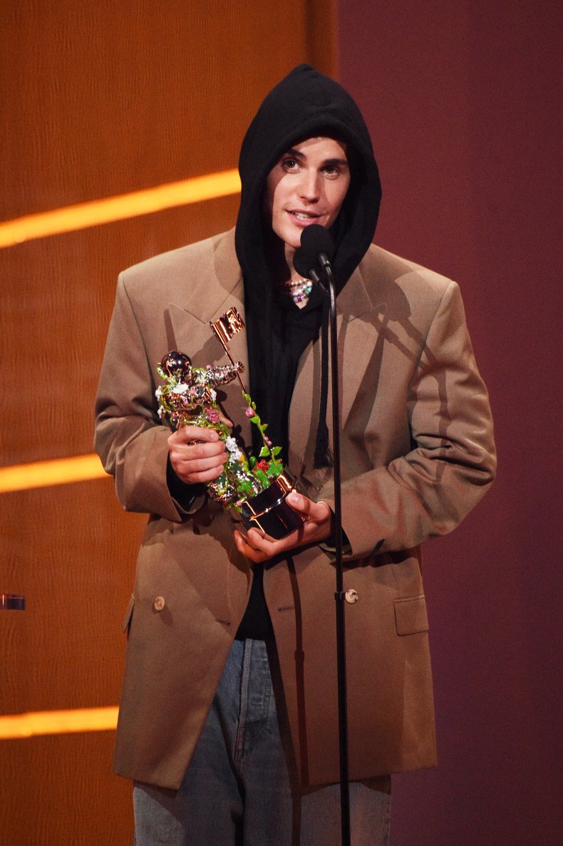 Justin Bieber at the 2021 MTV VMAs.